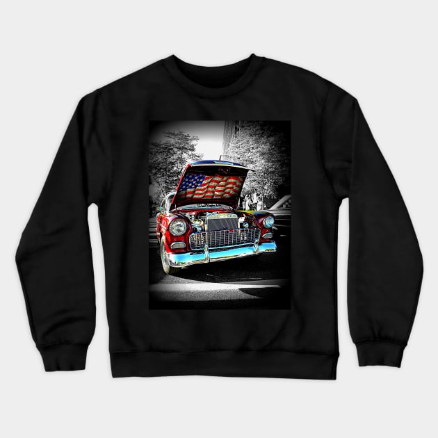 American '55 Chevy Crewneck Sweatshirt by Hot Rod America